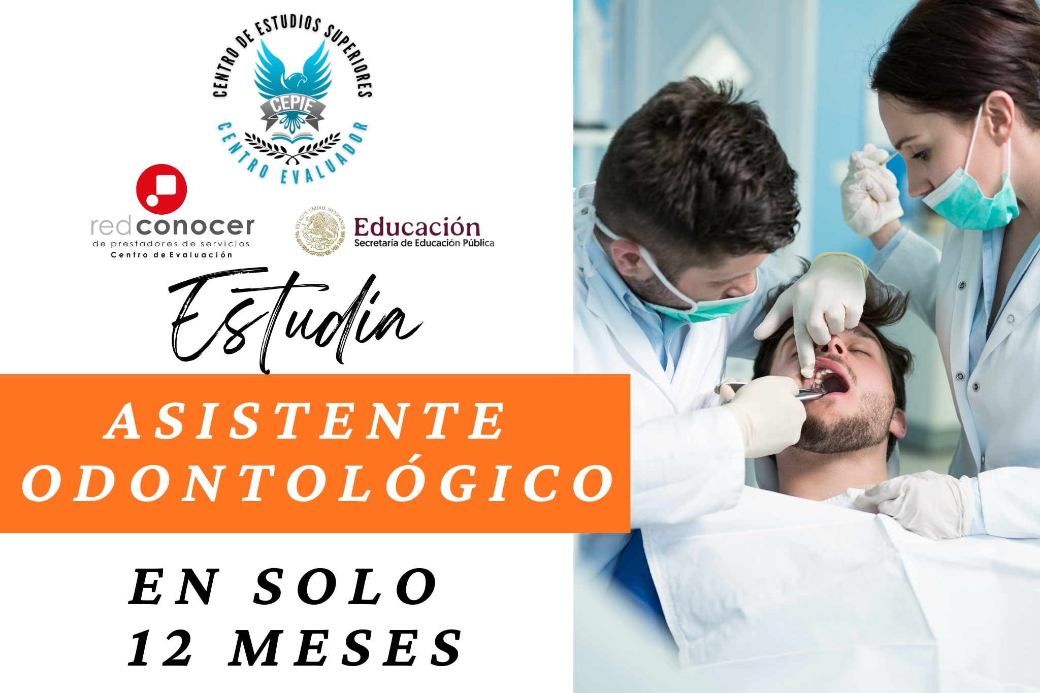Carrera de Asistente Odontológico en CEPIE, formación profesional práctica con duración de 12 meses.